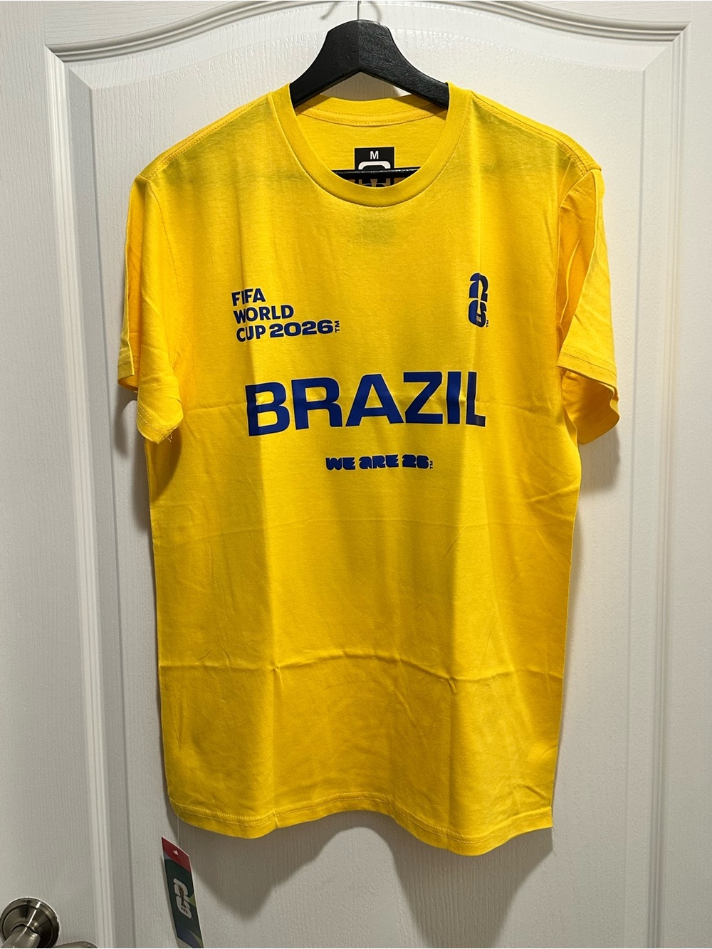 FIFA World Cup 2026 Authentic Brazil Yellow & Blue T-Shirt, Size Medium - NWT